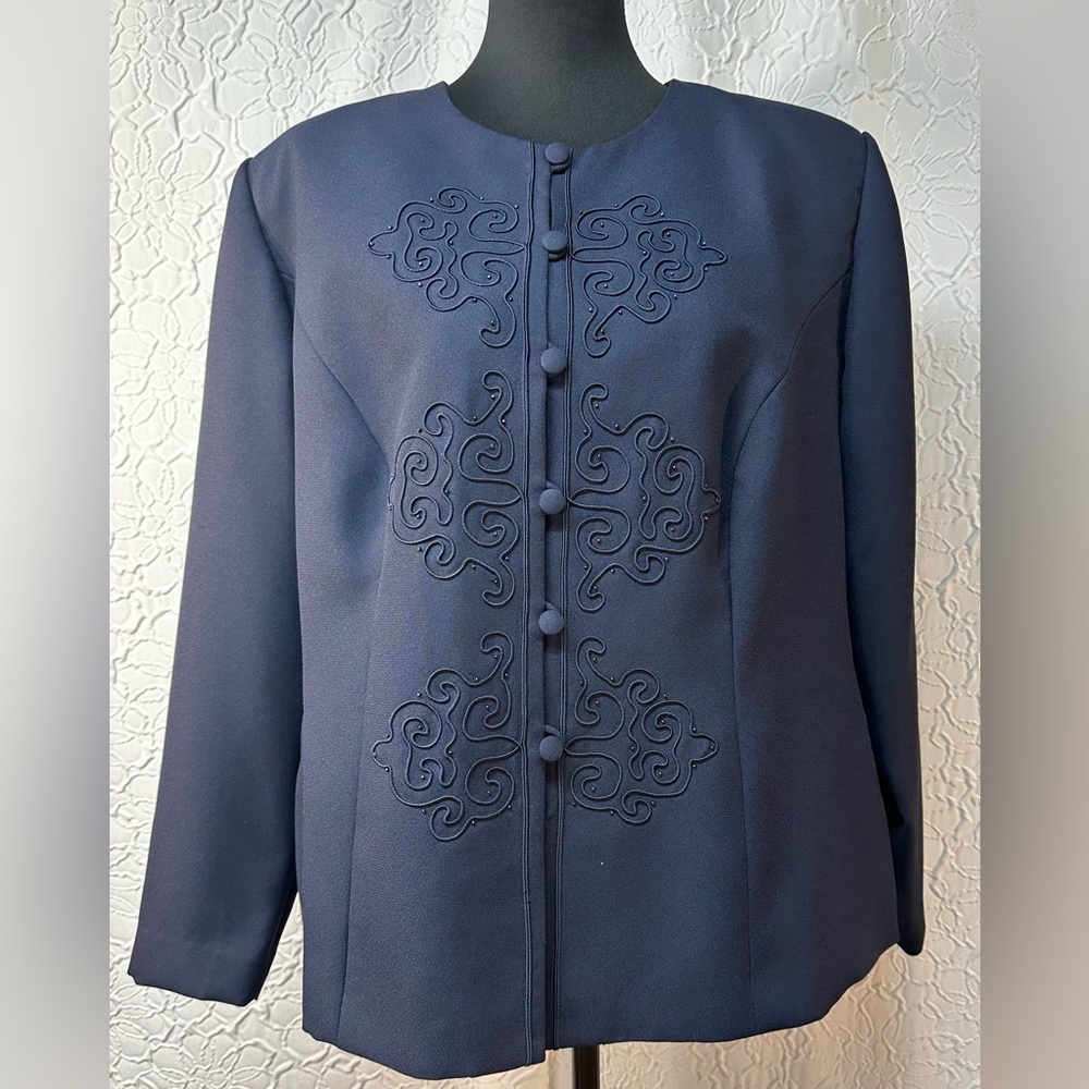 Jessica Howard- Women’s Navy Embroidered Blazer (16W)